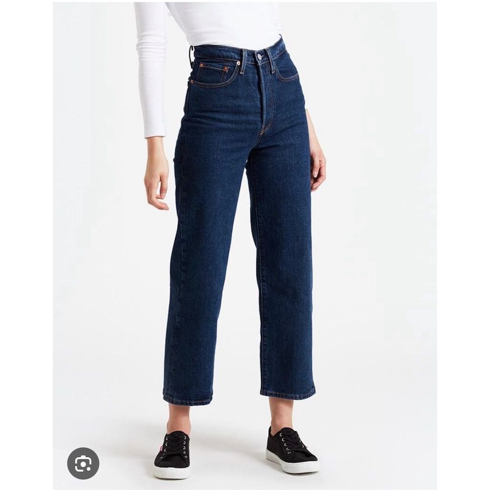 Levi's Women's Ribcage Straight Ankle Jeans Dark Wash Size 28